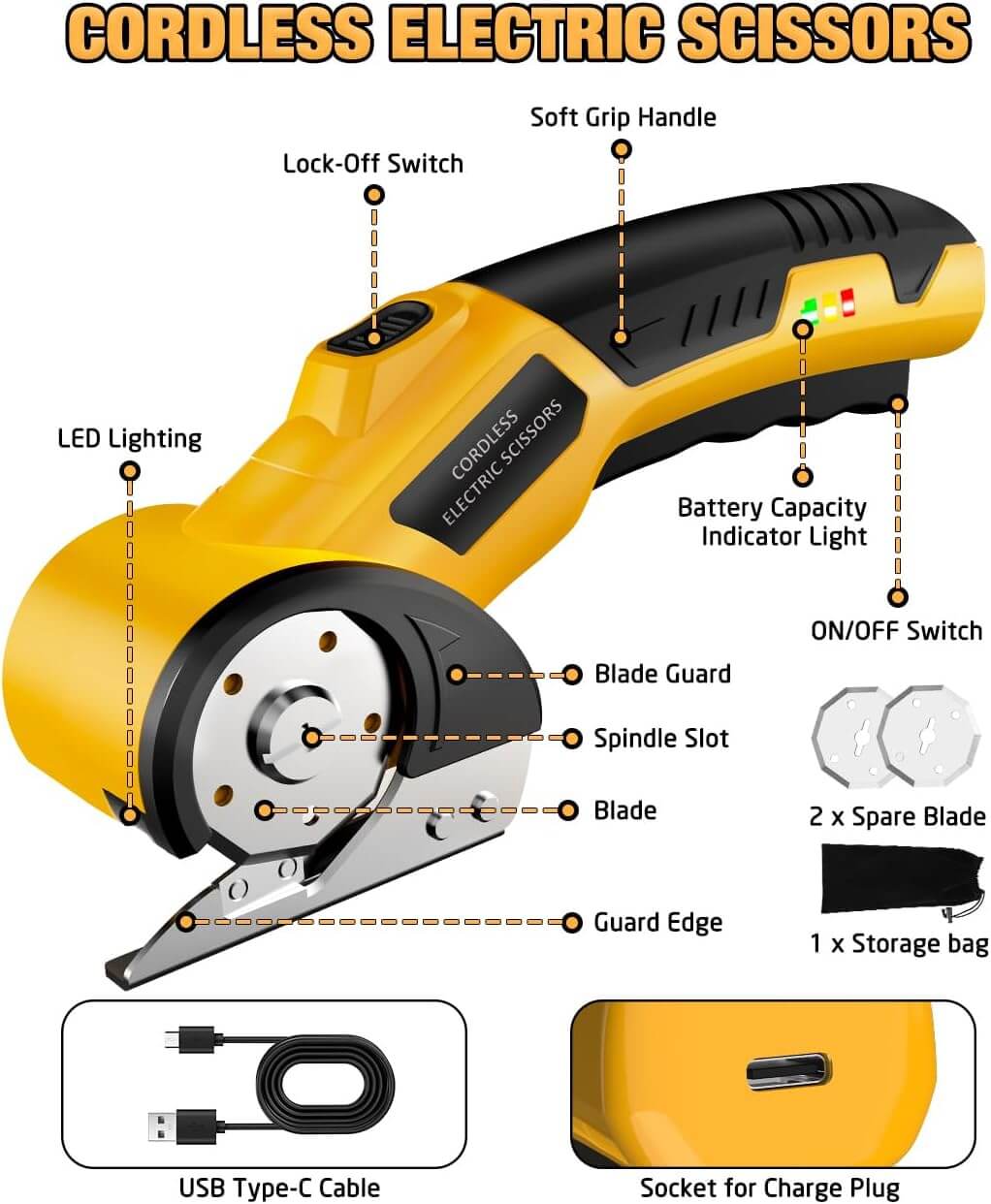 Effortless Cordless Electric Power Cutter - Heavy Duty Multi-Purpose Scissors