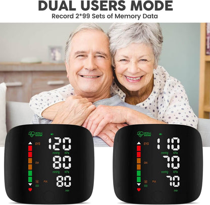Wrist Blood Pressure Monitor with LED Display and Memory Function
