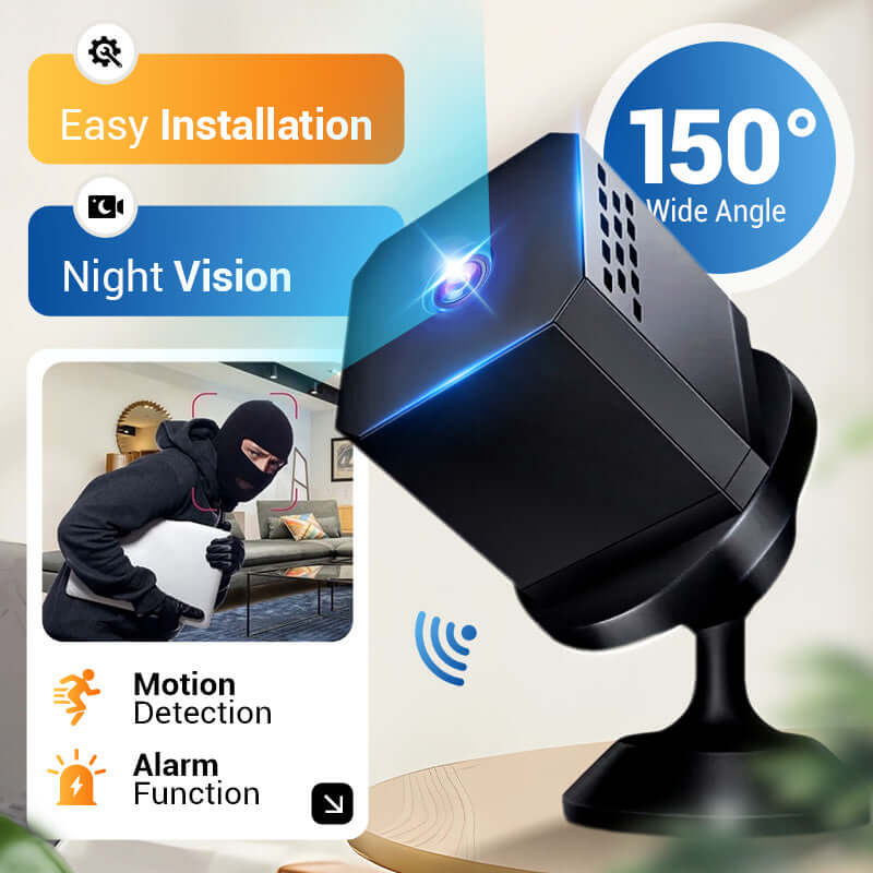 Mini Wireless Smart Security Camera with Night Vision & Motion Detection