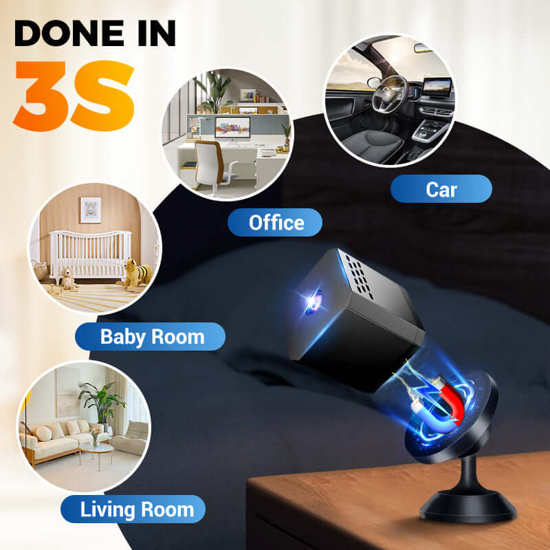 Mini Wireless Smart Security Camera with Night Vision & Motion Detection