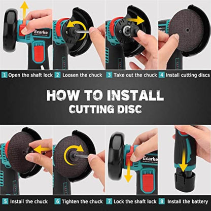 12V Cordless Brushless Mini Angle Grinder Kit (500W)