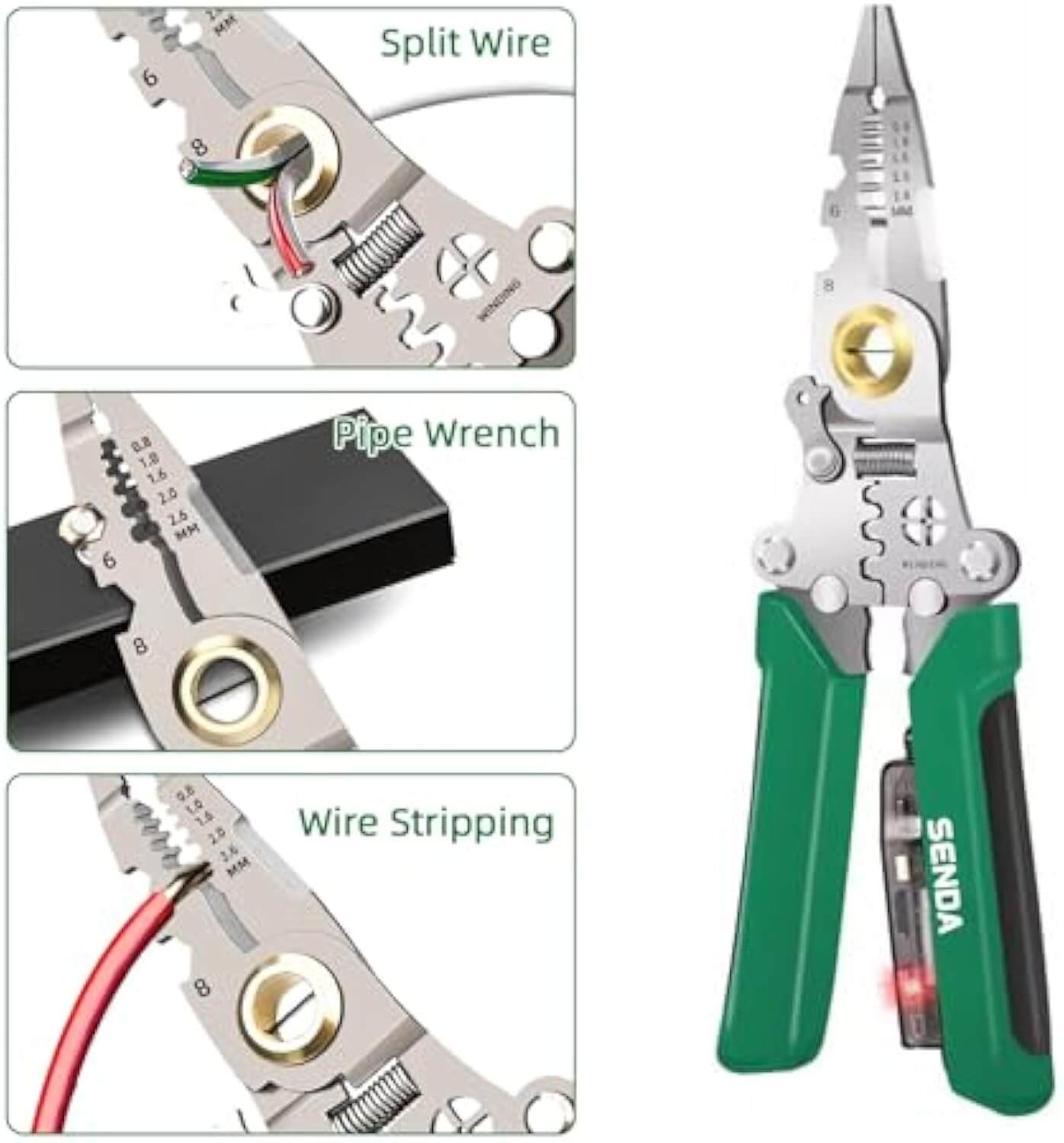 12-in-1 Multi-Function Wire Stripper with Measurement & Cutting Pliers